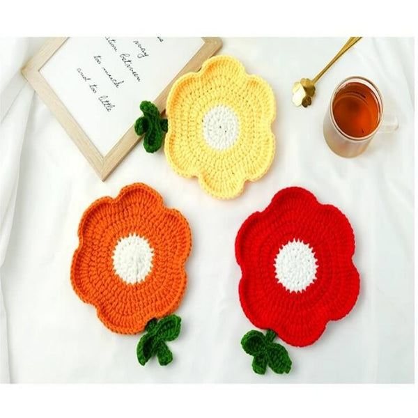 Blingcute | Crochet Coaster Flower | Colorful Coasters - Blingcute