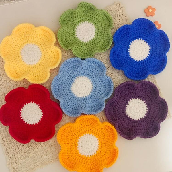 Blingcute | Flower-Shaped Crochet Coaster | Home Decoration - Blingcute