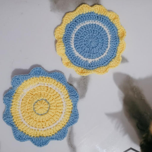Blingcute | Crochet Coaster Flower | Colorful Coasters - Blingcute
