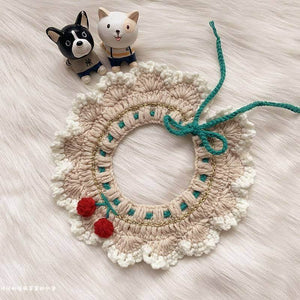 Blingcute | Cherry Crochet Collar | Crochet Pet Collar - Blingcute