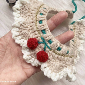 Blingcute | Cherry Crochet Collar | Crochet Pet Collar - Blingcute