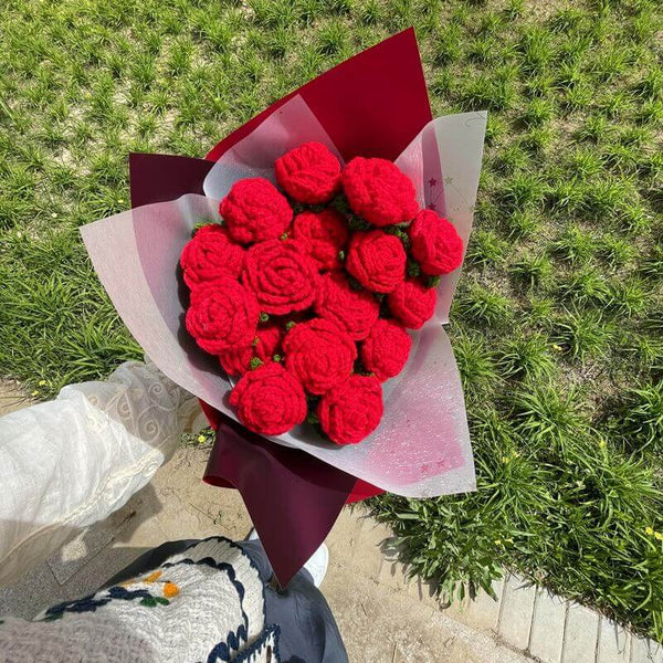 Blingcute | Crochet Bouquet of Flowers | Crochet Rose - Blingcute